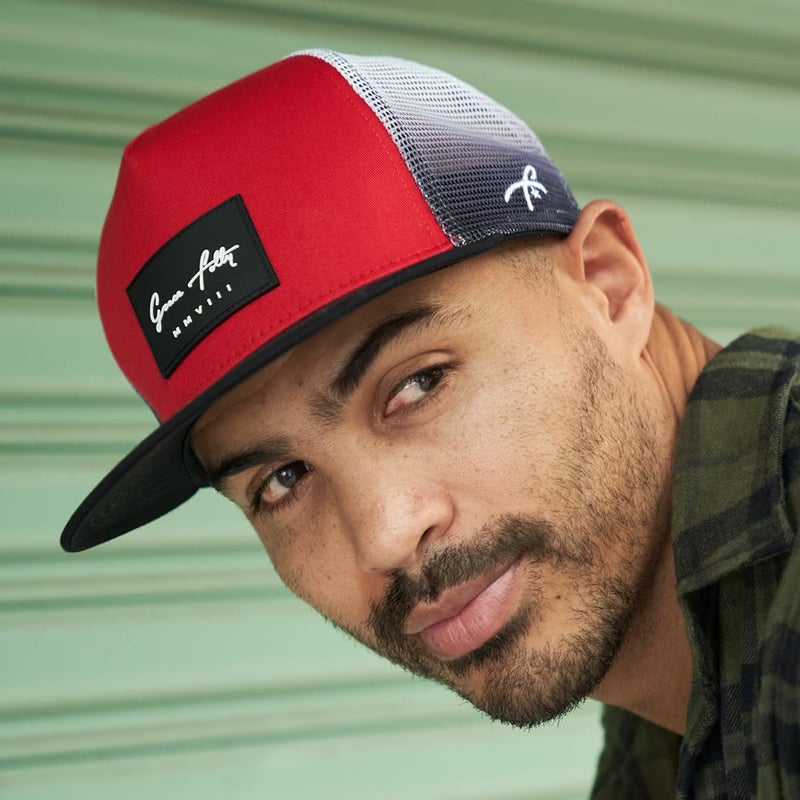 Grace Folly Trucker Hat for Men & Women. Snapback Mesh Caps (US, Alpha, One Size, One Size, Red & Black with Fade) - Image 4